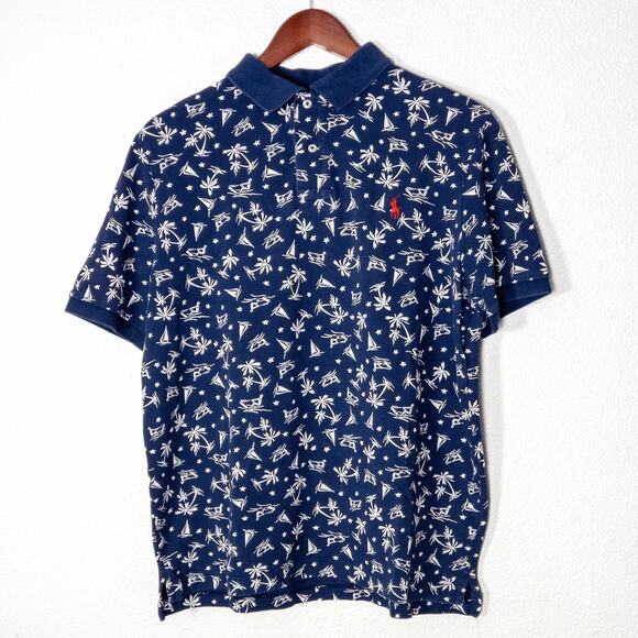 Polo Ralph Lauren Men’s Polo Shirt Golfcore Novelty Preppy Cotton Navy Large - Picture 1 of 9